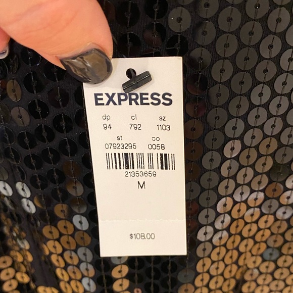 Black Sequin Mini Dress with open back - from Express - Picture 4 of 4